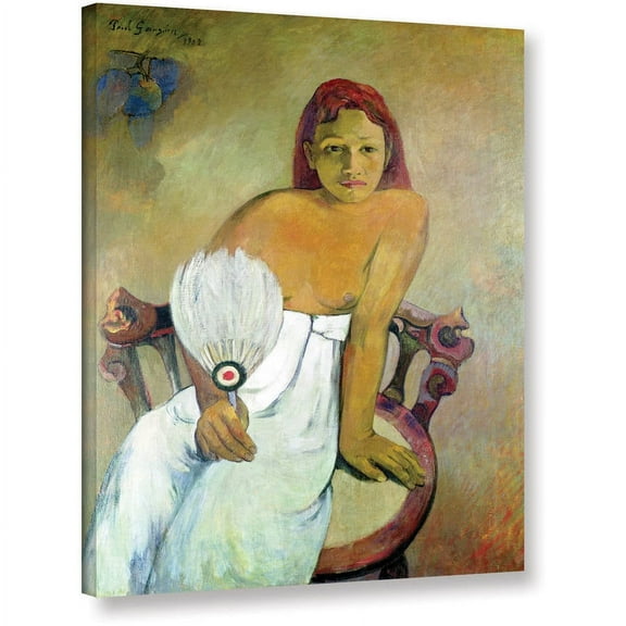 ArtWall Paul Gauguin "Girl with Fan" Gallery-wrapped Canvas