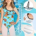 thumbnail image 6 of Uorisanigo Girls Swimsuit One Piece Capyabara Lemon Beach Bathing Suit with Adjustable Strap One Shoulder Summer Vacation Swimwear, Size 3-4, 6 of 7