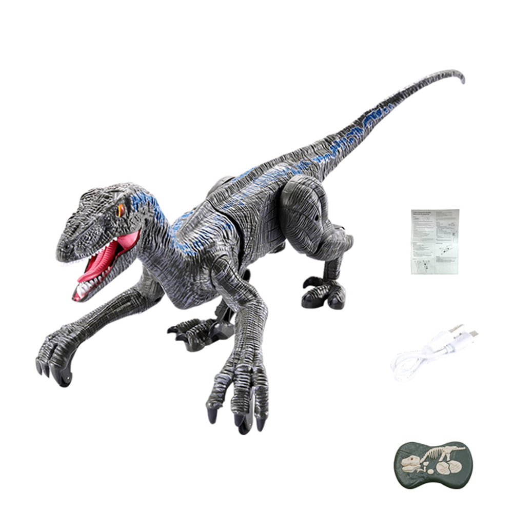 Blue Yilirous 2.4G Dinasaur Robot Toys for Kids,Walking Dinosaur Toy with LED Light Up Roaring Realistic Simulation Sounds Remote Control Dinosaur Toy for Gift 