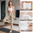 thumbnail image 6 of HELLHERO Hibiscus Flowers Printed Yoga Leggings for Women Tummy Control Capri Leggings Athletic Yoga Pants with Pockets, XL, 6 of 7