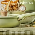 thumbnail image 5 of CAROTE 39-Pieces Ceramic Cookware Set, Nonstick Pots and Pans with Floral Detachable Handles, Induction Compatible, Diswasher Safe, Green, 5 of 11