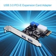 thumbnail image 2 of Hazel Tech New USB 3.0 PCI-E Expansion Card Adapter External 2 Port USB3.0 Hub Internal 19 Pin Header PCIE Card 4 Pin IDE Power Connector, 2 of 6