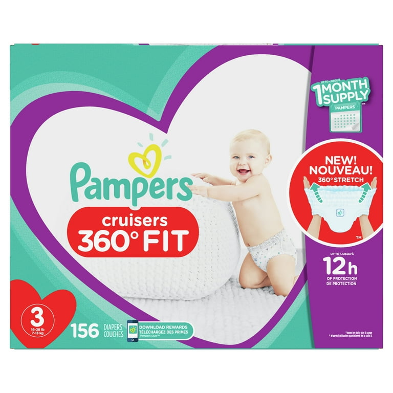 Pampers Couches Cruisers 360, taille 7, 44 couches - 44 ea