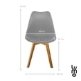 thumbnail image 4 of Set de Comedor Mesa Tipo Marmol Rectangular + 4 Sillas Tulip gris, 4 of 7