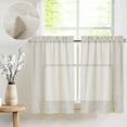 thumbnail image 1 of Curtainking Rustic Look Print Rod Pocket Curtains, Crude Linen Textured，26" x 36" 2 Panels, 1 of 6