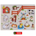 thumbnail image 1 of Wooden Children's Hand-held Board Animal Digital Three-dimensional Puzzle Puzzle Building Blocks Doll Toys Stall, 1 of 6