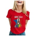 thumbnail image 1 of TSADFHJI Hauts Scintillants pour Femmes Noël Mode Décontractée Manches Courtes Col Rond T-Shirt Imprimé Ample S Rouge, 1 of 4