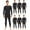 Black, variant on BILLIONHATS 6 Pack of 2pc Thermal Sets for Men, Base Layer Long Johns Underwear, Top & Bottom, Cotton, Solid Colors (Large, Black)