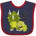 thumbnail image 3 of Inktastic I Love my Dad with Baby and Daddy Triceratops Boys or Girls Baby Bib, 3 of 4