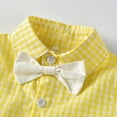 thumbnail image 4 of Odeerbi Toddler Two-piece Set Boys Formal Suit Gentleman School Uniform Suit Summer Outfits Floral Printing Shirts Strap Shorts Suit Short Sleeve Top Photography Performance Set Yellow, 4 of 8