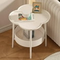 thumbnail image 1 of yeacher Modern Nordic Round Side Table with Iron Tray, Portable Coffee Table for Living Room, Bedroom, or Outdoor Use, Two-Tier Storage Design, Rust-Resistant Metal Frame, Space-Saving and Stylish., 1 of 7