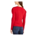 thumbnail image 2 of INC Womens Red Ribbed Long Sleeve Open Cardigan Button Up Sweater Size: M, 2 of 4