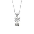 thumbnail image 2 of Delight Jewelry Silvertone Volleyball or Water Polo Ball Silver tone Bow Heart Necklace, 2 of 4