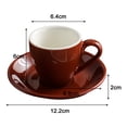 thumbnail image 4 of Porcelain Espresso Cup with Saucer, Espresso shot Cup, 80ml/2.7Oz - Brown, 4 of 5