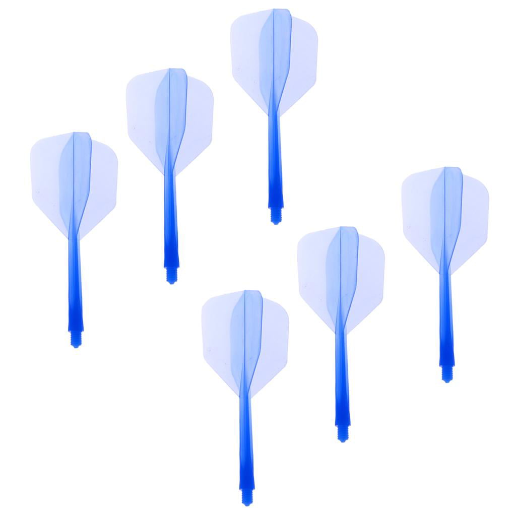 36Pack Plastic Transparent 2BA Thread Dart Shafts Dart Flights 6 Mix Colors 