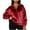 Red (New Upgrade), variant on Htigea 1/4 Zip Up Shirts for Women Velvet Long Sleeve Lapel Pullover Tops Casual Loose Fit Cropped Sweatshirts Black S
