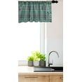 thumbnail image 3 of Ambesonne Plaid Valance Pack of 2, Traditional Scotish Tartan, 54"X18", Almond Green and Dark Seafoam, 3 of 4
