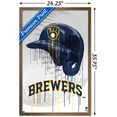 thumbnail image 3 of MLB Milwaukee Brewers - Drip Helmet 22 Wall Poster, 22.375" x 34" Framed, 3 of 5