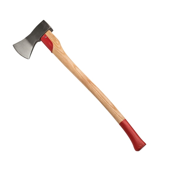 Kings County Tools 31” Forest Felling Axe – German-Made Tree Cutting Maul with Ash Handle, Red/Wood