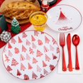 thumbnail image 4 of 175PCS Christmas Plastic Plates - Withe and Red Disposable Plates - Christmas Tree Plates Include 25Dinner Plates, 25Dessert Plates, 75Silverware, 25Cups, 25 Napkins for Christmas Party, 4 of 9