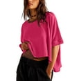 thumbnail image 4 of Sherrylily Summer Women Oversized Cropped T-Shirts Casual Short Sleeve Loose Tops, 4 of 6
