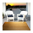 thumbnail image 2 of Jeco Stacking Wicker/Rattan Chair with Tufted Blue Cushion (Set of 2), 2 of 7