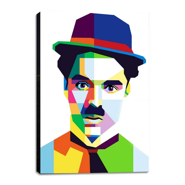 Charlie Chaplin, Colorful Canvas, Pop Wall Art, Famous People WPAP Canvas, Grafitti Art Ready to Hang 24 x 36 in Charlie Chaplin, Colorful Canvas, Pop Wall Art, Famous People WPAP Canvas, Grafitti Art Ready to Hang 24 x 36 in