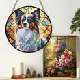 thumbnail image 5 of Pawberry Papillon Window Hanging Stained Glass, Papillon Dog Suncatchers for Windows Stained Glass, Stained Glass Papillon suncatcher, 5 of 7
