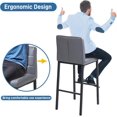 E&D FURNITURE Bar Stools 30 INCH with Back Metal Legs PU Leather