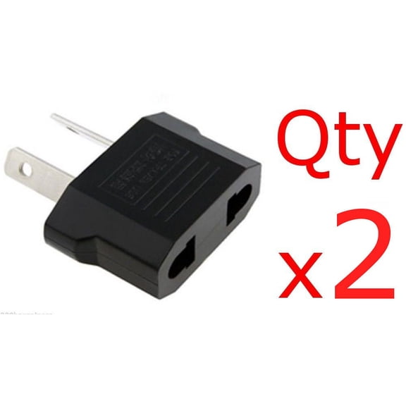 2 Pack of Black EU US USA to AU Plug Adapter Converter American To Australia New Zealand Seven Star SS 406