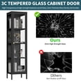 thumbnail image 5 of Display Cabinet with Glass Doors, 4-Tier Storage Shelves with 3-Side Tempered Glass, 3 Adjustable Shelves Collectibles Toys Organizers Rack, Display Shelf & Bookshelf, Black, 5 of 10