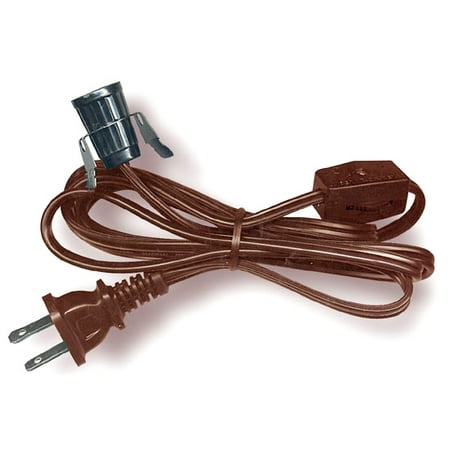 Lamp Cord Set With Clip In Socket Switch And Plug Is 8 Foot Heavy Lamp Cord Set With Clip In Socket Switch And Plug Is 8 Foot Heavy Duty Brown