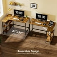 thumbnail image 5 of 43" L Shaped Office Desk with Reversible Storage Shelves Can be Used as a Game Desk or Computer Desk Modern Design Corner Desk (Vintage), 5 of 7