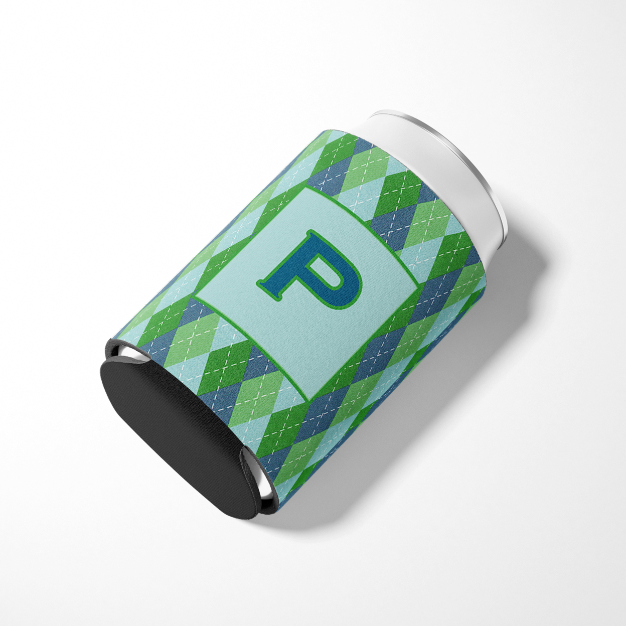 Letter P Initial Monogram - Blue Argoyle Can or Bottle Hugger