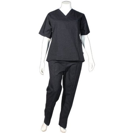 

Crest Unisex Scrub Uniform Set - Pack of 3 Sets - Black (Small-Regular)