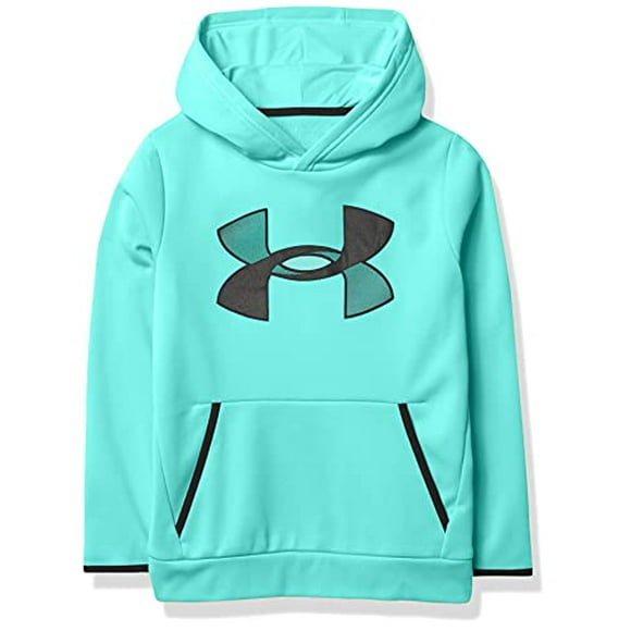 Boys' Armour Fleece Hoodie , Comet Green (361)/Black , Youth Medium