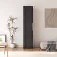 thumbnail image 2 of Black Stackable Wall Cabinet, 16.04" D X W 69.15" H. Movable Partitions For Extra Space. Ideal Kitchen, Bathroom, Garage. Made Of Strong . Easy To Clean Mounted Storage Unit, Black, Partitions. For, 2 of 6