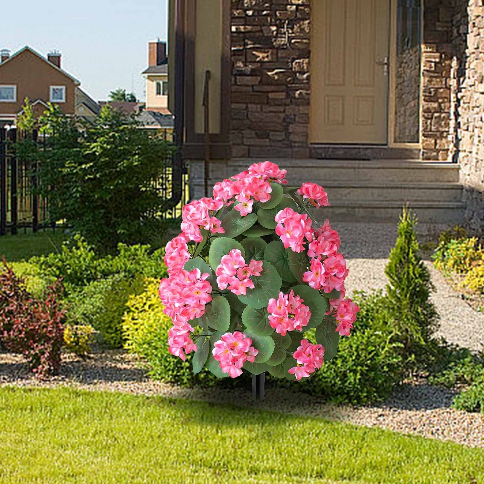 Ywuzuh Artificial Plants & Flowers UV Resistant Faux Greenery Shrubs, Realistic Fake Bushes Plants for Garden, Yard, Front Porch, Patio Decor
