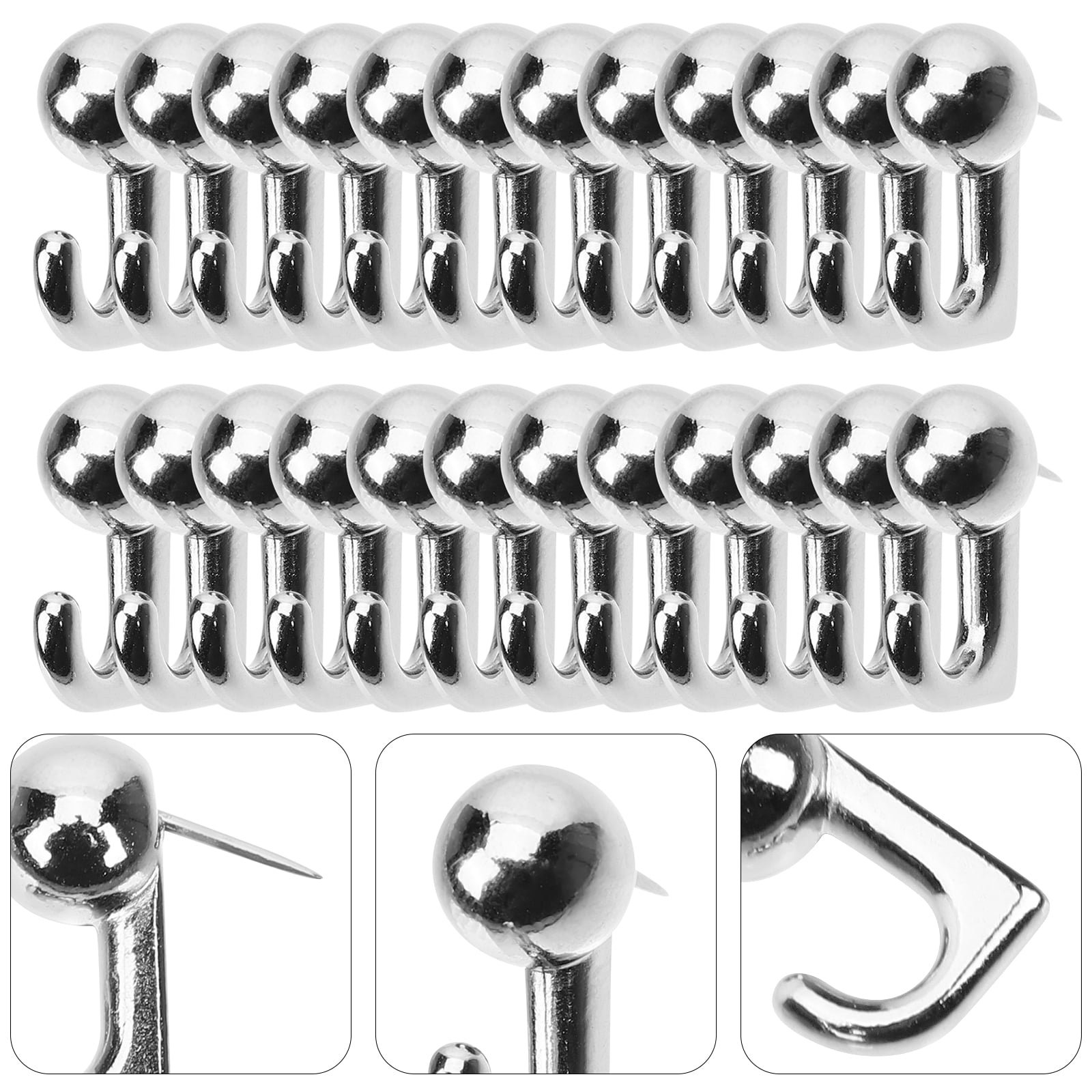 Eease 60 pcs Push Pin Hangers Wall Picture Hangers Heavy Duty Picture Hanging Hooks