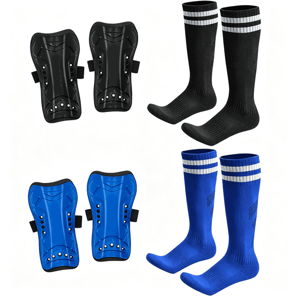 BESTSKY Toddler Kids Youth Soccer Shin Guards with Socks,4-Piece Set | Lightweight Breathable Shin Pads for Boys & Girls (Ages 3-15),Ideal for Soccer Games & Training