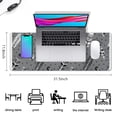 thumbnail image 5 of Long Mouse Pads for Desk,Gray Boho Tribal Feathers Pattern Desk Mats on Top Of Desks, Desk Mouse Pad Extra Large with 3mm Non-Slip Base and Stitched Edge for Gaming,Office,Work,Home 31.5"x11.8", 5 of 6