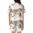 thumbnail image 3 of Lsque Western Desert Cowboys3 Women's Short-Sleeved Pajama Set - 2 Piece Soft and Lightweight Sleepwear Set-XX-Large, 3 of 9