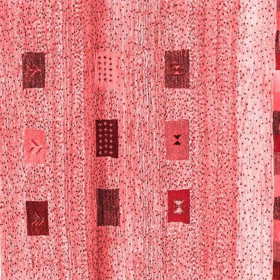 Ahgly Company Indoor Square Abstract Red Contemporary Area Rugs, 5' Square