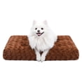 thumbnail image 1 of Cama para perros KSIIA, lavable, de lujo, con almohadilla de felpa para perros, color marrón, 1 of 6