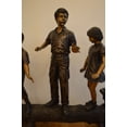 thumbnail image 4 of Nifao Three Kids With A Dog On A Log Bronze Statue – Garden Outdoor Decor Sculpture, 78"L x 26"W x 62"H, 4 of 11