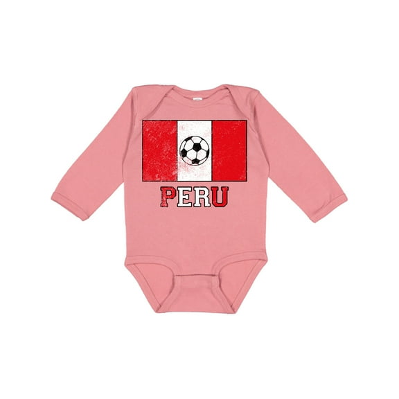 Inktastic Peruvian Soccer Boys or Girls Long Sleeve Baby Bodysuit