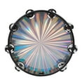thumbnail image 3 of 10 Inch Hand Held Drum Tambourine with Double Row Bells, Reflective Tambourines for Adults, Musical Instrumen for Dance, Party, KTV, 3 of 10