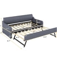 thumbnail image 5 of Upholstered Twin Daybed with Trundle, Sofa Bed with USB Charger and Sturdy Frame, 5 of 10