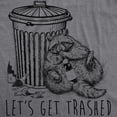 thumbnail image 2 of Mens Lets Get Trashed T Shirt Funny Racoon Garbage Can Drinking Tee for Guys Graphic Tees, 2 of 9