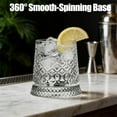 thumbnail image 2 of 360 Degree Rotating Whiskey Glass, Spinning Whiskey Glasses, Spinning Cocktail Glass with Stable Decoupled Base, Old Fashioned Crystal Cut Drinking Glassware for Husband Father (Style E)（XX）, 2 of 7